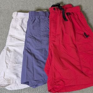 Lands’ End Cargo Shorts Bundle (3) Size L 36–38 Nylon Dad Outdoor Hiking